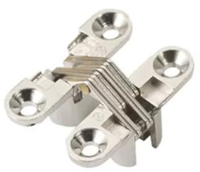 Lot de 2 charnières invisibles 12 x 43 mm, fermeture silencieuse, charnière croisée dissimulée, for porte d'armoire, boîtes en bois for meubles pliants(Silver)