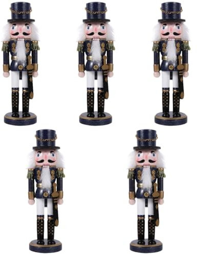 Gatuida 5piezas Figura De Nutcracker De Madera para Decoración Navideña Adorable De Navidad Estilo Clásico para Decorar Hogares y Oficinas La Temporada Festiva