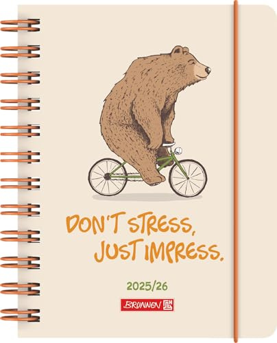 BRUNNEN Skolkalender (2025/2026) Bear, 1 sida = 1 dag, A6, 352 sidor, PP-kuvert, flerfärgad