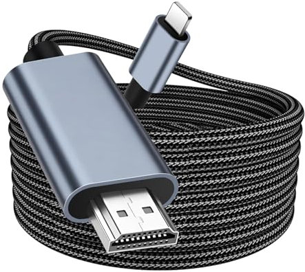 Cavo HDMI per phone, convertitore HDMI per phone e dispositivi iPad, compatibile con iPhone 14/12/11/X, 8,7,6,5,1080P@60Hz,2M (non supporta iPhone 16/15/N-Netflix)