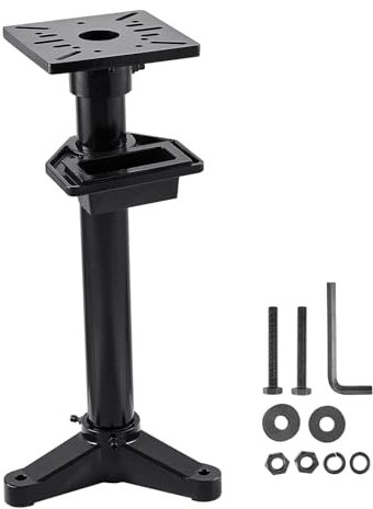 VEVOR Support de Touret à Meuler avec Plaque de Montage 27 x 27 cm, Socle de Meuleuse d'Établi Robuste, Hauteur Confortable 840 mm, avec Fentes de Fixation Prédécoupées, Réservoir d'Eau, Base Stable