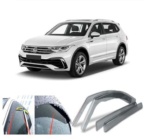 AC WOW 4 x Windabweiser für Volkswagen Tiguan Allspace für Seat Tarraco 2016 2017 2018 2019 2020 2021 2022 2023 2024 Acrylglas Seitentür Fenster Wetterschutzschilde Regenschutz