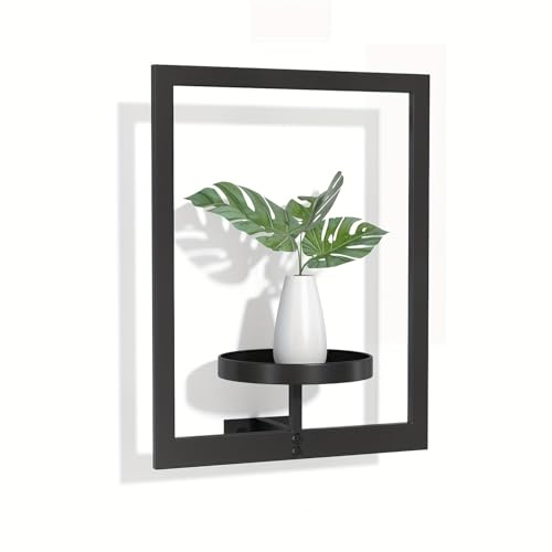 Forgaemax Pflanzenregal Wand, Wandhalterung Blumentopf Metall für Balkon, Wohnzimmer, Küche, Terrasse & Garten(Schwarz)