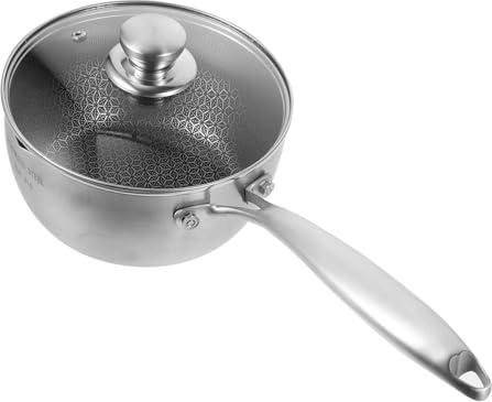 GLEAVI Pentola in Acciaio Inossidabile Antiaderente Manico Termoisolante, Padella Multifunzione da 18 Cm per Friggere Uova e Hamburger, Adatta per Cucina Domestica e Piani a Induzione
