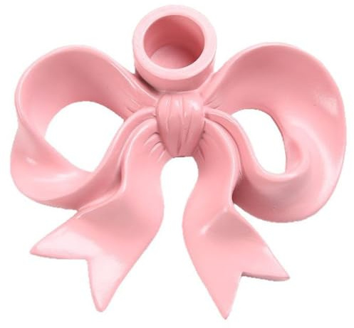Kerzenhalter mit Keramikschleife, rosa Schleife, dekorativer Kerzenständer für Tisch, Hochzeit, Abendessen, Party