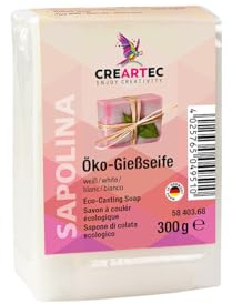 CREARTEC Savon à couler écologique - Savon à fabriquer soi-même - Couleur : blanc - Quantité : 300 g - Agriculture écologique - Végétalien - Fabriqué en Allemagne