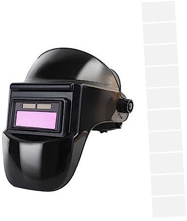 DONFAMDS De Soldadura Atenuación Automática, Casco Para Soldar Sensor De Luz, Material Ligero y Transpirable, Diseño Para Soldadura Gas y Arco, Incluye 10 Protectores, Uso Industrial y Construcción