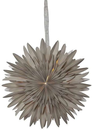 EGLO Weihnachtsstern zum Aufhängen Winter, Weihnachtsdeko Stern, Weihnachtsbeleuchtung, Papier in beige
