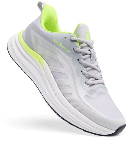 Men's Orthopedic Comfortable Athletic Shoes: Plantar Fasciitis Orthotic Arch Support Neuropathy Bunions Recovery Trail Sneakers, Breathable Slip On Mid Trekking Cycling Walking Shoes Grey Size 11