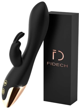 FIDECH Rabbit Vibrator Sex Toyscouples for Couples Sex Toys Black | Sex Toy Vibrators, 10 Vibration Modes Adult Toys Dildo, Silicone Vibrator for Woman, Adult Toy Stimulating Toys for Women