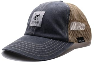 Surf Monkey | Berretto Trucker senza struttura Uomo/Donna - Cotone biologico - Taglia unica - Aspetto invecchiato
