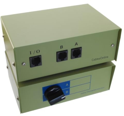 Cablesonline 2-way a/b RJ45 metal Rotary interruttore manuale box (sb-034)