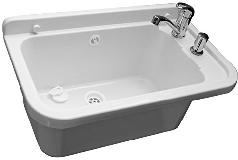 Komplett Ausgussbecken WASCHBECKEN 50cm WEIS Waschtisch Handwaschbecken