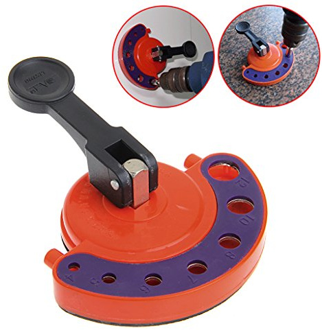 Bohrhilfe / Positionierwerkzeug für Mamor, Keramik, Boden, für Bohraufsätze mit 4-12 mm, verstellbar, Bohrer, Fliesen, Glas, mit Saugnapf, aus Legierung und Kunststoff, Werkzeuge