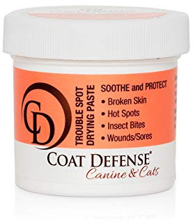 COAT DEFENSE Trouble Spot Drying Paste - Made in USA - 5 Oz Dog & Cat Skin Care, Itchy Skin & Allergies, Alleviates Hot Spots for Dogs & Cats, Insect Bites Relief & Dog Wound Care