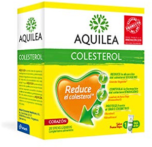 AQUILEA | Colesterol 20 sticks líquidos | Sabor frutos rojos | Complemento alimenticio con levadura roja de y Vitamina E