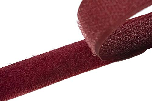 Klettband zum Nähen dunkelrot (12), 4 Meter, 20mm breit Flausch & Haken