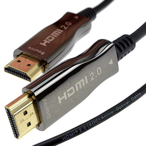 kenable Active Optical HDMI Cable 4K 60Hz 18Gbps HDR High Speed ARC Fibre Optic Lead Black 30m