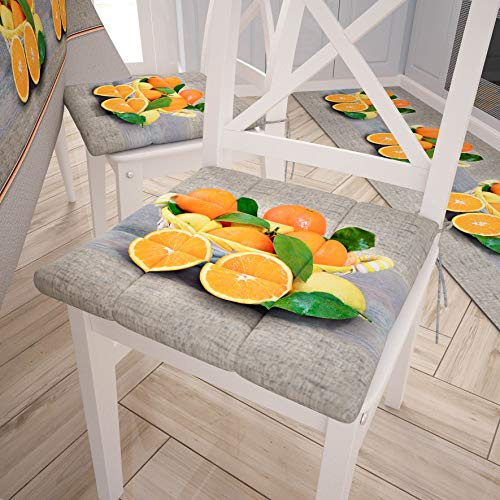 PETTI Artigiani Italiani - Cuscini per Sedia Cucina 4 Punti Set da 6 Pezzi, Copricuscini Sedia in Microfibra con Laccetti, 100% Made in Italy