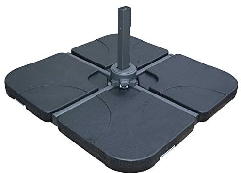CHARLES BENTLEY Concrete Parasol Base Square 2x25kg, Black 52x52cm, 25kg