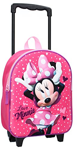 Minnie Mouse Strong Together (3D) | Trolley Rucksack 3D | Mit schönem dreidimensionalem Bild | Ideal für ein Wochenende oder einen Kurzurlaub | Red Rosa -Einheitsgröße