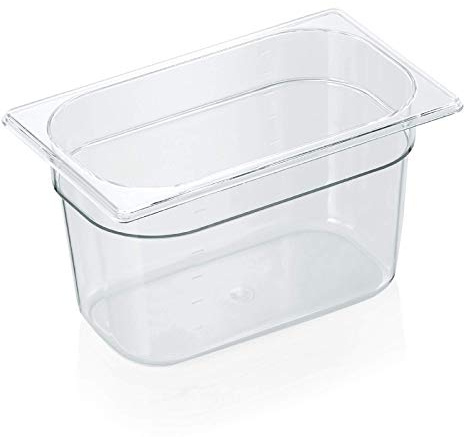 Kadida Gastronormbehälter -GN 1/4- GN Pans Gastro Behälter aus Polycarbonat PC, Verschiedene Höhen erhältlich, Größe: 1/4-150mm