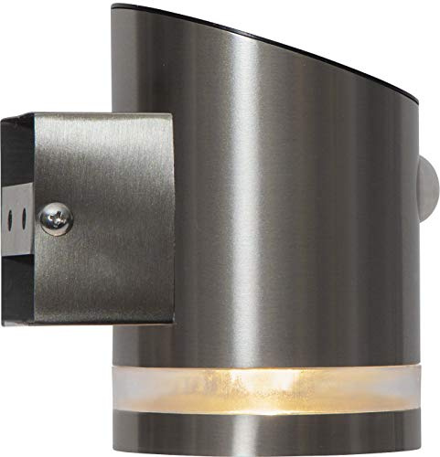 LED-Solar-Wandleuchte Venicini, Edelstahl, warmwhite LED mit Bewegungsmelder, 14LM/150LM