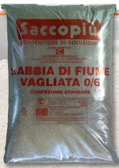 Sabbia di Fiume vagliata 0/6in sacchi 25 Kg