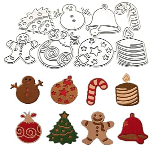 Weihnachten Metall Schablonen Stanzschablonen Weihnacten Stanzbögen Stanzformen Metall Weihnachten Grußkarte Stanzschablone zum Herstellen von Fotodekor Basteln Scrapbooking Prägekarte 7 Stück