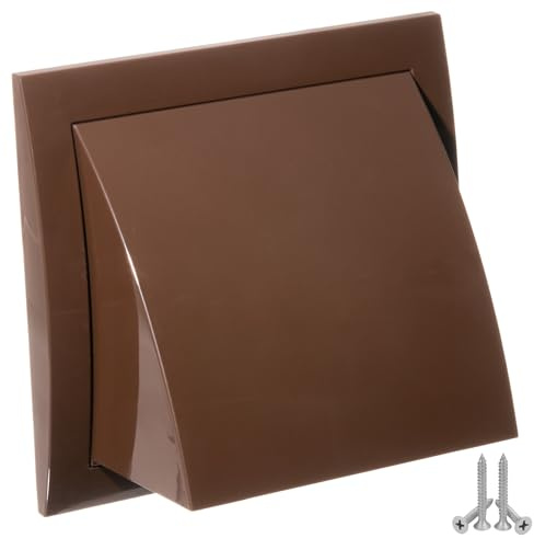 LIRAST Ø 100mm Marron Grille D'aération avec Clapet Anti-retour - Grill de Ventilation en ABS Plastique - Protège la Façade et Empêche l'entrée D'air Froid