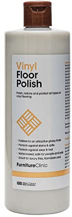 Vinyl Floor Polish - Polishes to a Glossy Sheen - Protects Against Stains - Fills Scratches and Reduces Wear & Tear – For All Types of Vinyl Flooring - 500ml