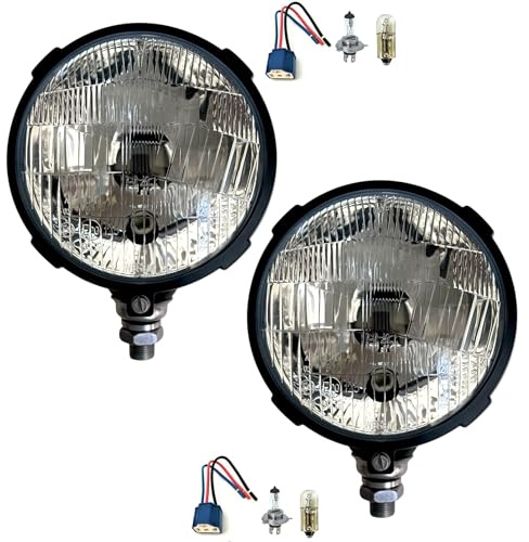MelTruck® Lot de 2 phares H4 avec socle de lampe en céramique et ampoules pour tracteur Trekker Belarus