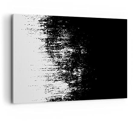 ARTTOR Leinwandbild 100x70cm Wandbild Abstrakt Schwarz-Weiß - 4601 | Dunkelheit Schwarz UND Groß Wanddekoration Wohnzimmer Schlafzimmer Küche Wanddeko Wand Kunstdruck Wandkunst Wall Decor ARTTOR