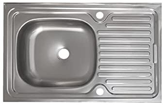 Keton Design Edelstahl-Aufsatzauspüle 50 x 80 cm 1 Becken Auflegespüle