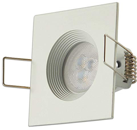 10x LED empotrados en el juego de focos blancos cuadrados 3W blanco neutral 12V - MR11 techo spot 55mm agujero de perforación - techo spot empotrado - spot spot spot