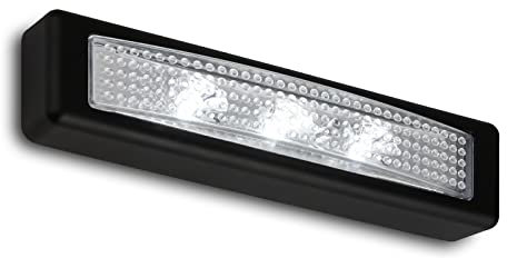 BRILONER - Luce LED a pressione, luce sottopensile, luce per armadi, autoadesiva, nero