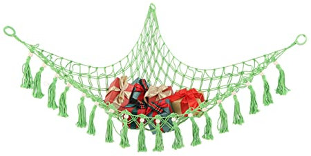 Corner Mesh Triangle, Toys Storage Woven Tassel Net, Soft Corner Hanging Netting Boho Stuffed Macrame Net Toy Storage Hanging Wall Toys Organizer Pocket Storage Swing Net for Home Toys (Fruit Green)