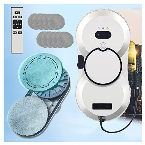 DOZPAL Robot Limpiador de Ventanas automático Robot de Limpieza de Vidrio Blanco para Ventanas Exteriores/Interiores Techo de Azulejos de Mesa, aspiradora de Ventanas con rociador de Agua automático