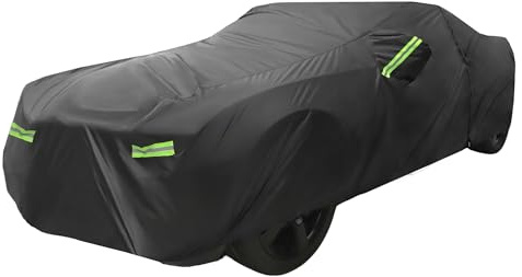 QUARKZMAN Auto Abdeckung Für Chevy Camaro 10-21 1pc Mit Reißverschluss | Schwarz, 210D PU, 495x190x125cm, Mit Reißverschluss, Einfache Montage, Ersatz Für Alte/Defekte Abdeckung, Kein OEM, Zubehör