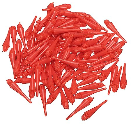 PATIKIL Plastic Dart Tips, 100 Pack 2BA Thread Soft Dart Tips Plastic Tip Soft Tip, Red