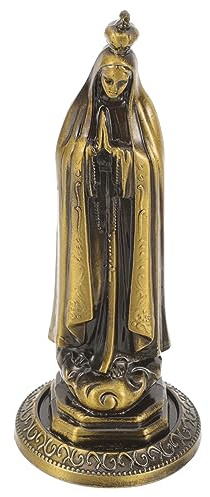 HOMSFOU Kirchliche Desktop-Dekoration Maria-verzierung Skulptur Der Jungfrau Maria Desktop-schmuck Katholische Heiligenstatue Skulptur Der Jungfrau Jesus Puppe Wagen Zinklegierung