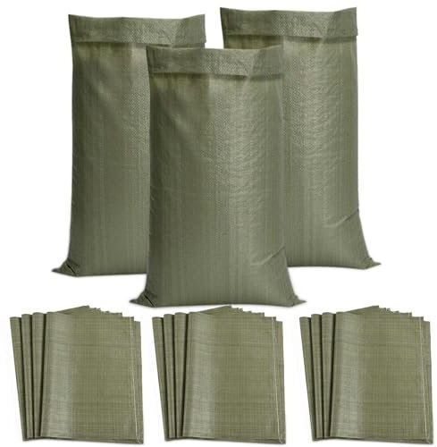 15 Pezzi Sacchi Giardinaggio per Macerie e Sabbia Antiallagamento 80x120cm, Sacco da Giardino per Ghiaia