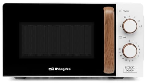 Microondas con Grill 20L 700W | Microondas de Sobremesa Giratorio | Microondas de Convección 6 Potencias Temporizador | Medidas 44,6x24,3x35,3 cm