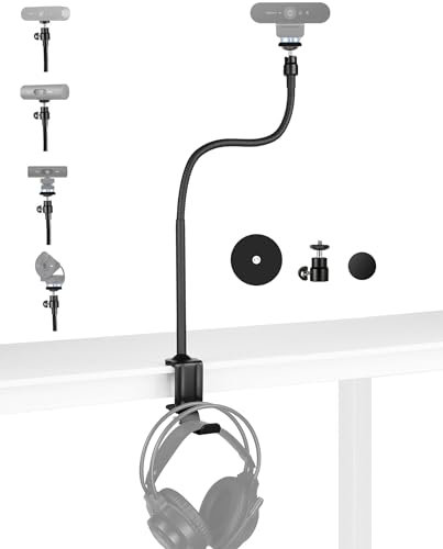 Brio 4K-Webcam-Ständer, 61 cm drehbare magnetische Halterung, Webcam-Halterung mit Kopfhörerhaken, kompatibel mit Logitech Brio 4K, 100, 101, 301, 300, 500, C270, C310, C505 Webcams