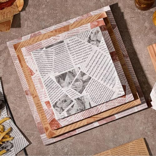 100 Pcs Baking Paper Sheets Baking Paper Liners for Food Baskets - Grease Resistant Paper Sandwich Bags, Non-Stick Baking Paper, Food Packaging Sheets