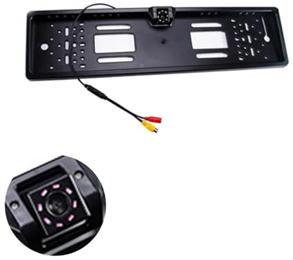 Cámara De Marcha Atrás Cámara De Visión Trasera para Coche con Marco Matrícula La UE Impermeable Visión Nocturna Cámara Marcha Atrás 4 U 8 Luces LED Cámara De Visión Trasera(Infrared 8 LED)