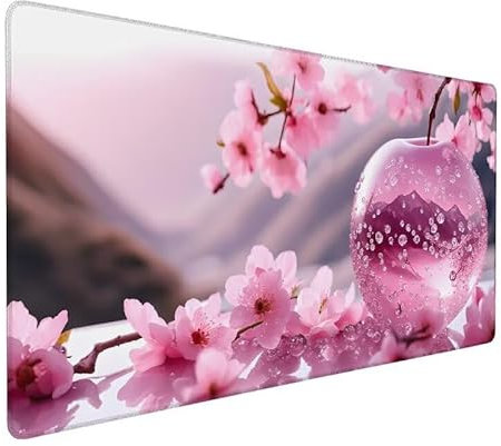 Tappetino Mouse Gaming cristallo, Mouse Pad XXL 700x400x3mm, Mousepad mela Grande Desk Mat, Waterproof, Base Antiscivolo, Confortevole E Resistente, Migliora Precisione E Velocità, Per Ufficio XZ-222
