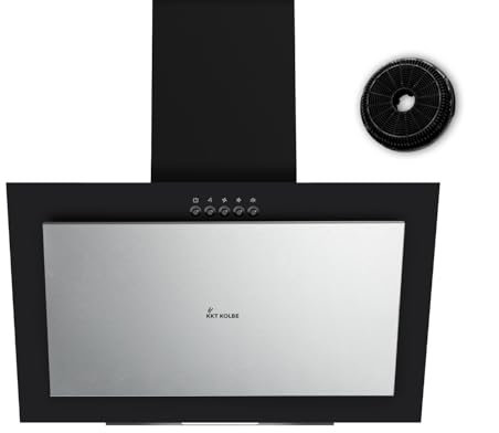KKT KOLBE Dunstabzugshaube 60 cm | Umluft | Abluft | Wandhauben Kopffrei | Edelstahl | schwarz silber | Glas | LED-Beleuchtung | Druckknopf Bedienung | VTH601ED