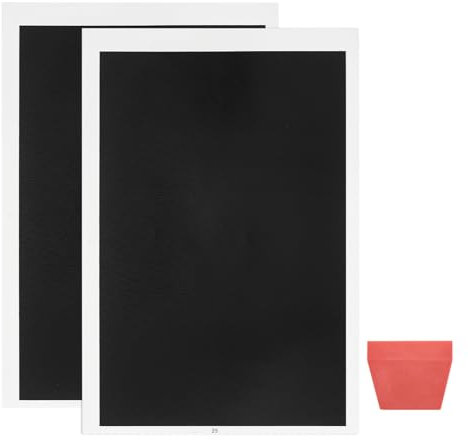 sourcing map Lot de 2 feuilles de papier de gravure laser, 39 x 27 cm, papier noir vierge avec grattoir pour métal, céramique, verre, fibre de marquage laser