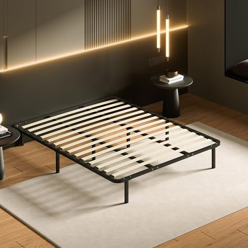 DEWINNER Sommier 160x200cm Hauteur de 29 cm,14 Lattes, Sommiers à Lattes pour Adulte avec 8 Pieds,Montage Rapide et Facile